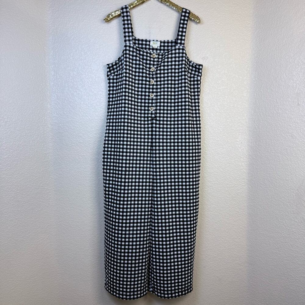 Maeve • Gingham Button-Front Jumpsuit